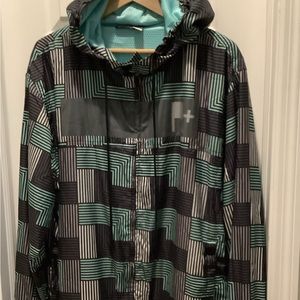 ROCAWEAR Hooded Athletic Walking Jacket Windbreaker Multicolor Men Size XL